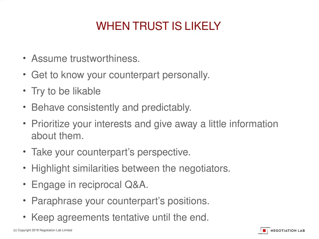 “A safe environment to learn and test negotiation - slide 30 of 30