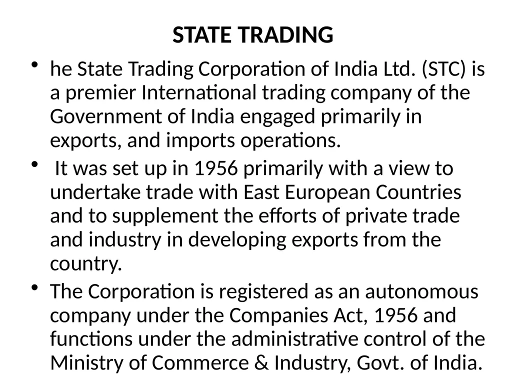 UNIT 2 International Business Environment Trading - slide 22 of 82