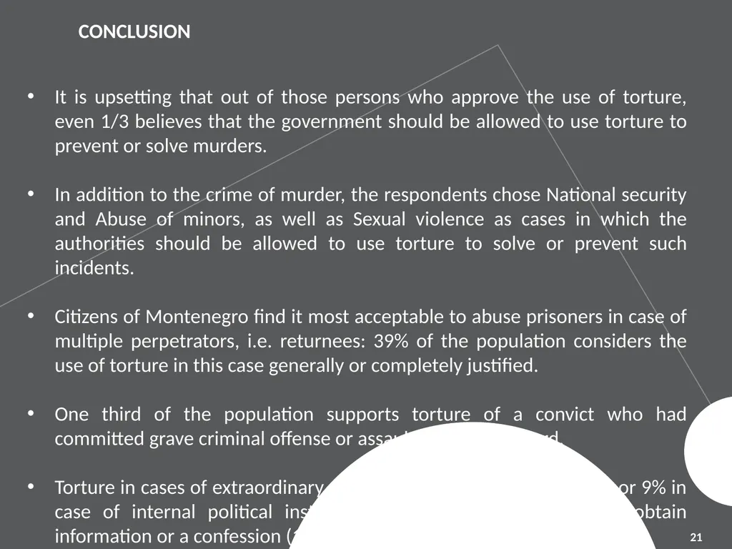ATTITUDES ON TORTURE Mart 2012 © 2012 Ipsos. All - slide 21 of 25