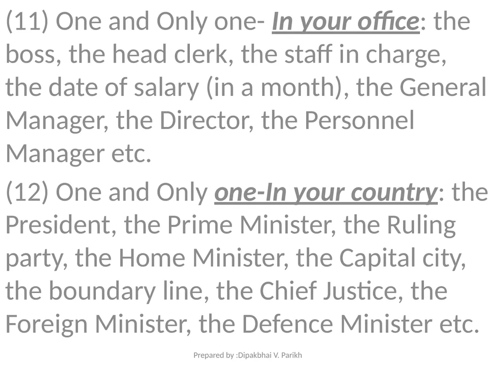 The Article Prepared By : Dipakbhai V. Parikh - slide 21 of 28