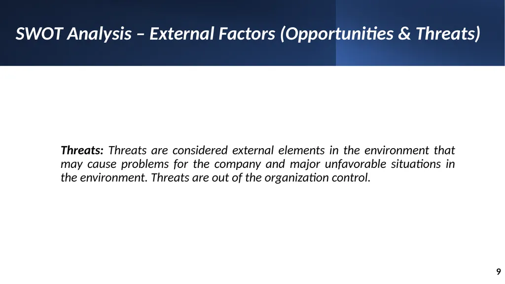 Marketing (BUS: 221) SWOT Analysis Tishk - slide 11 of 16