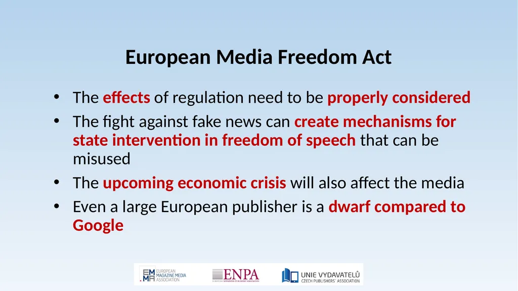 Expectations for press and media freedom in the - slide 12 of 13