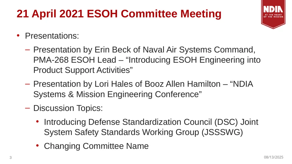 19 May 2021 NDIA Systems Engineering Division - slide 3 of 6