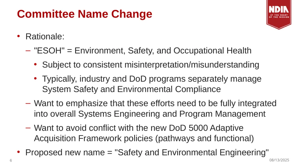 19 May 2021 NDIA Systems Engineering Division - slide 6 of 6