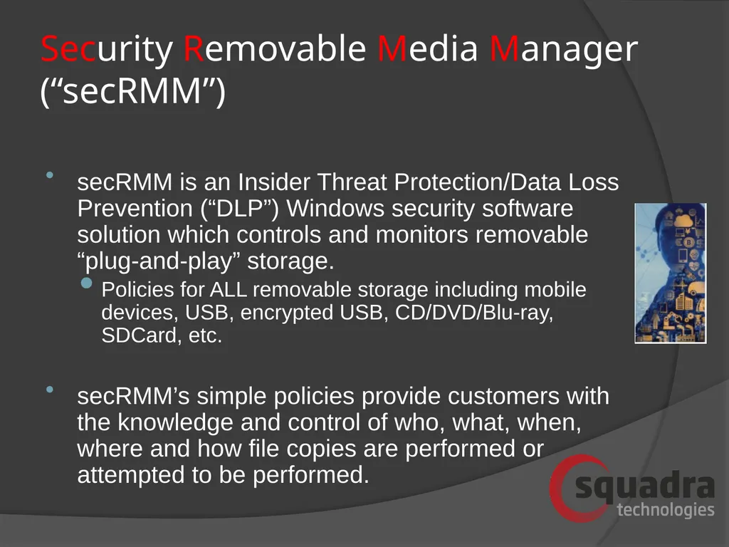SQUADRA TECHNOLOGIES security Removable Media - slide 2 of 19