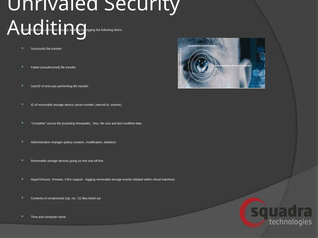 SQUADRA TECHNOLOGIES security Removable Media - slide 5 of 19