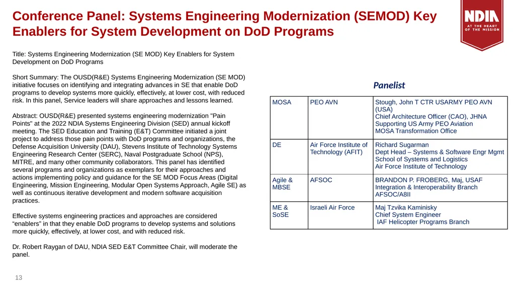 System Engineering Division Monthly Meeting - slide 13 of 22