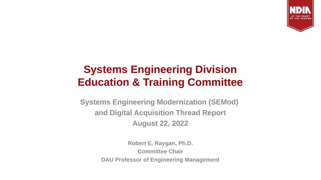System Engineering Division Monthly Meeting - slide 4 of 22