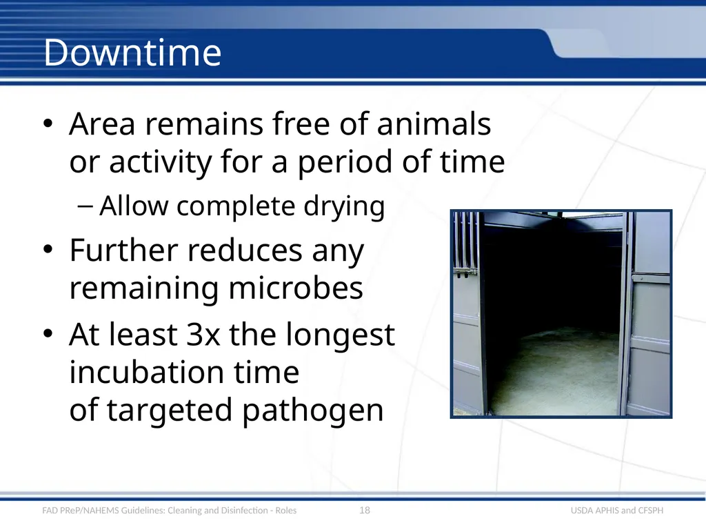 Cleaning and Disinfection Roles and - slide 18 of 21