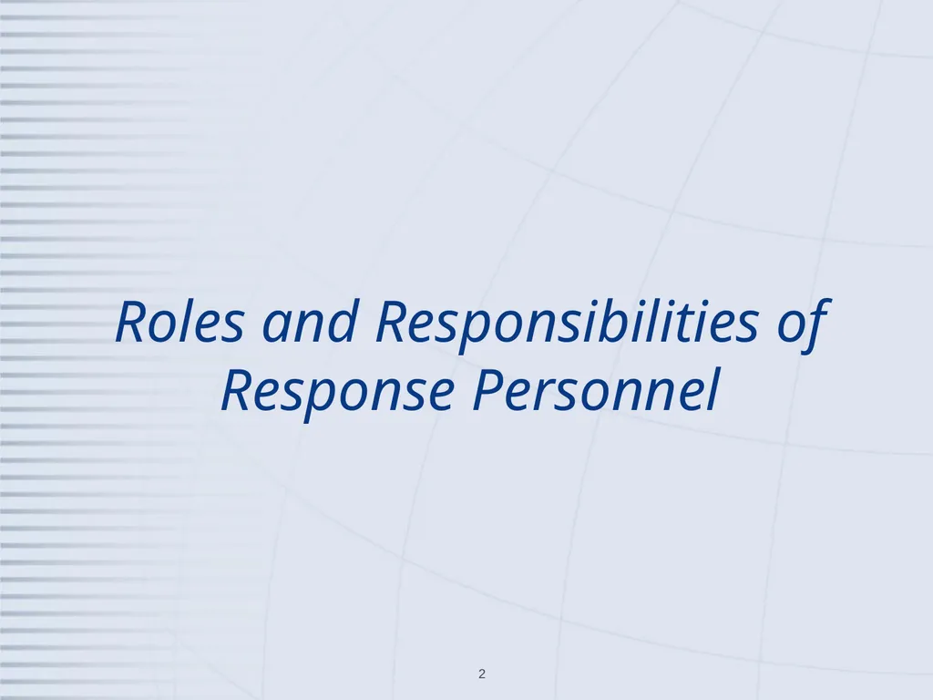 Cleaning and Disinfection Roles and - slide 2 of 21