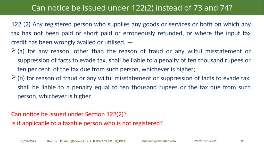 Demand and Recovery By CA Shubham Khaitan, B.COM - slide 12 of 60