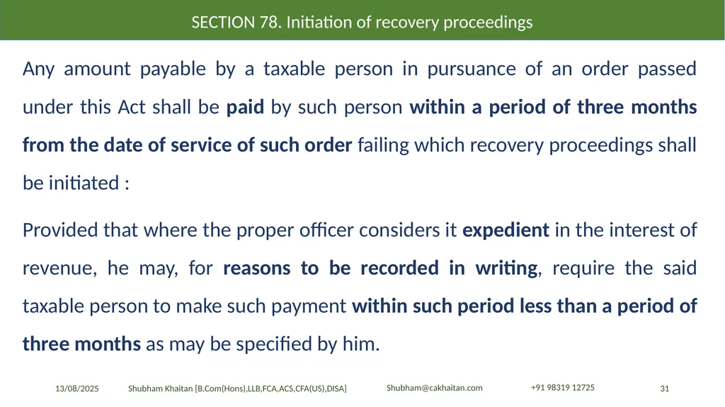 Demand and Recovery By CA Shubham Khaitan, B.COM - slide 31 of 60
