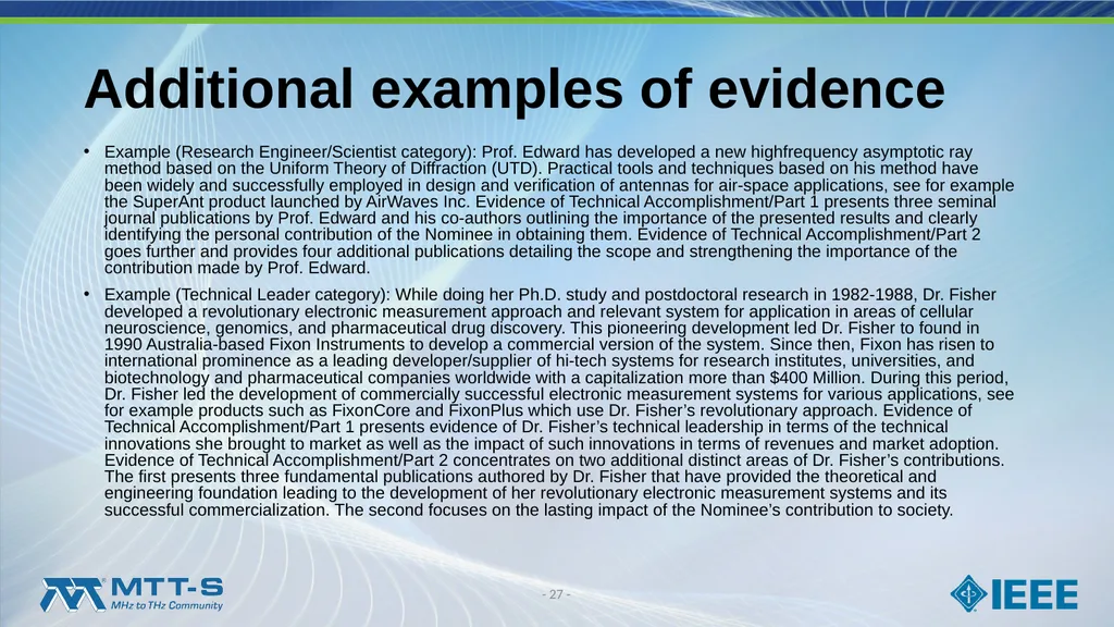 Fellow Search Committee / MTT-S Award Committee - slide 27 of 34
