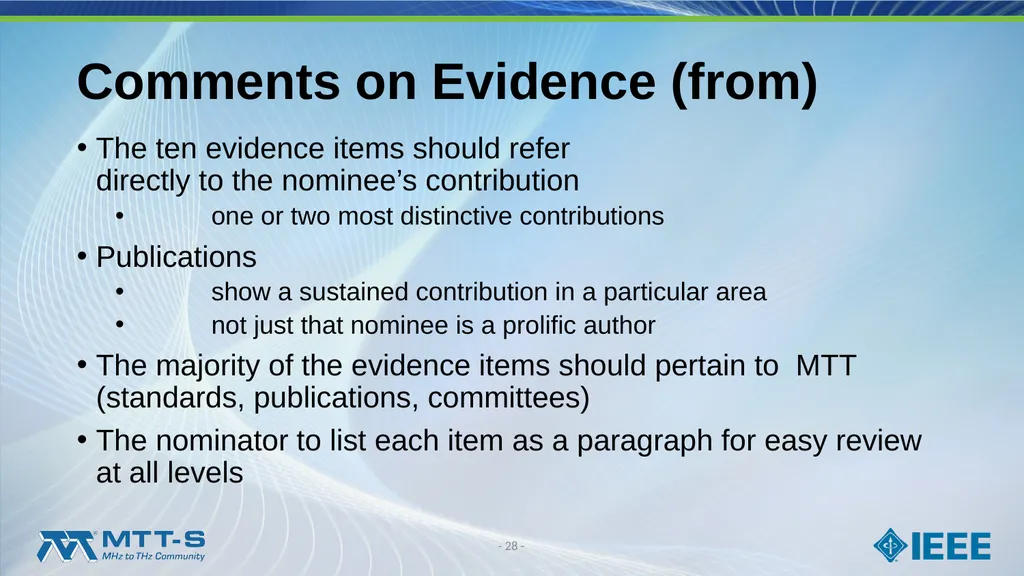 Fellow Search Committee / MTT-S Award Committee - slide 28 of 34