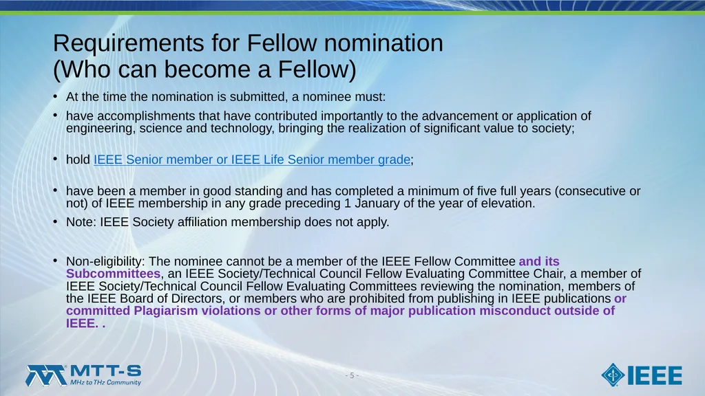Fellow Search Committee / MTT-S Award Committee - slide 5 of 34