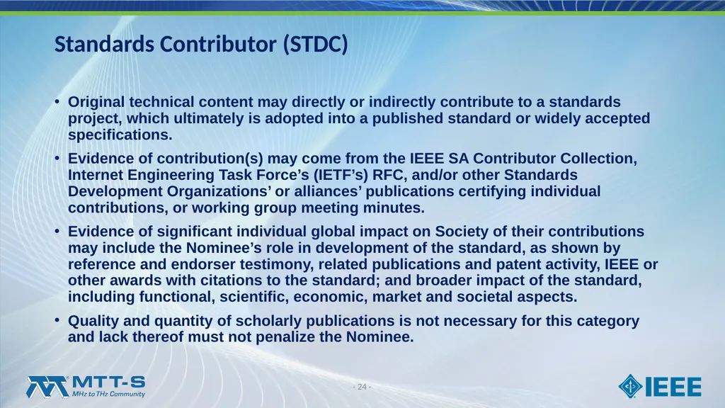 Fellow Search Committee / MTT-S Award Committee - slide 24 of 34