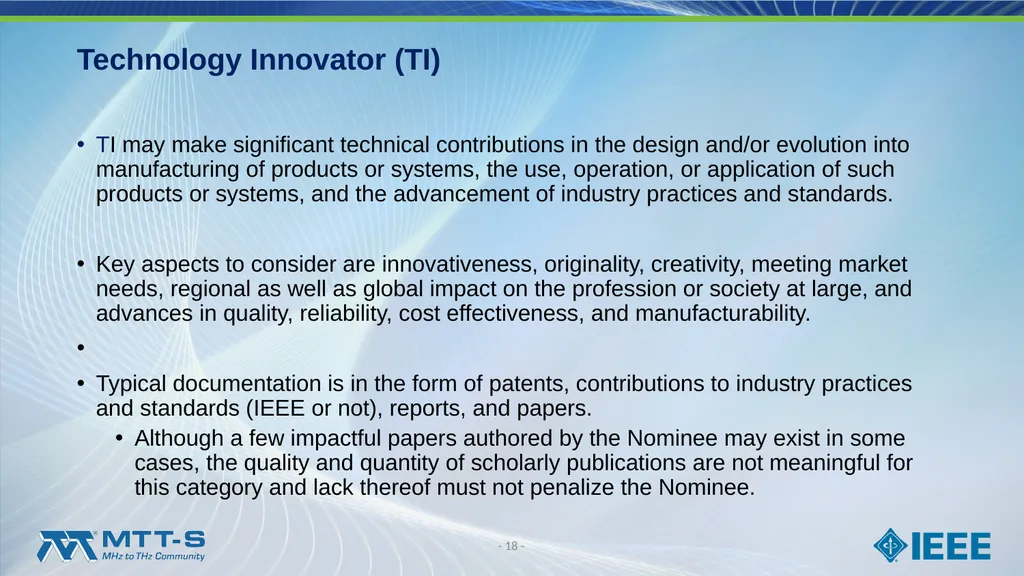 Fellow Search Committee / MTT-S Award Committee - slide 18 of 34