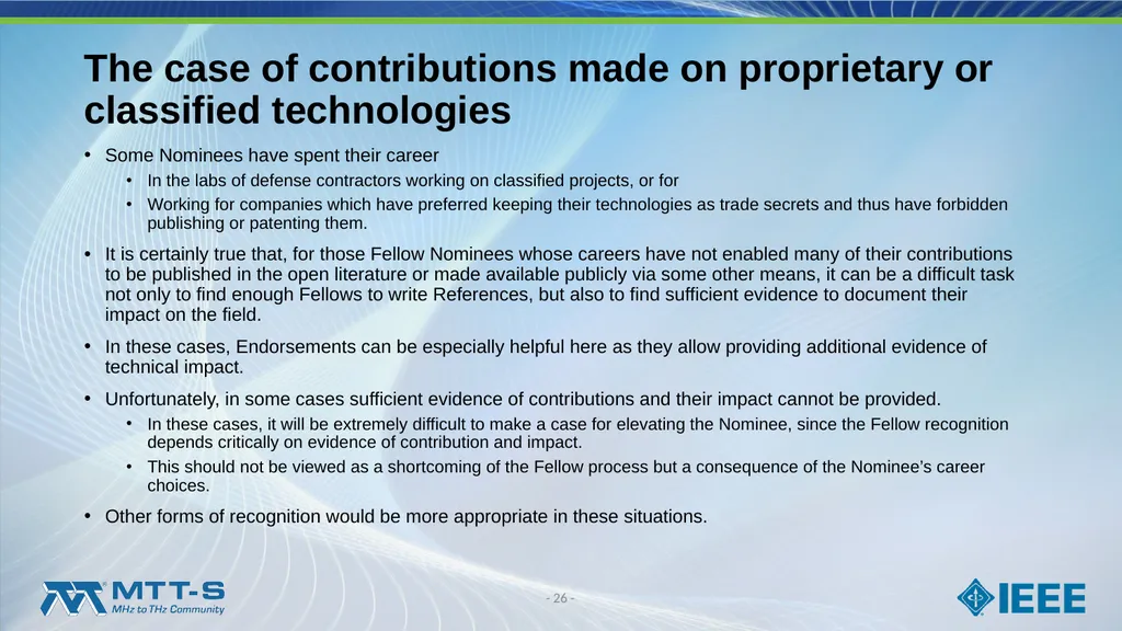 Fellow Search Committee / MTT-S Award Committee - slide 26 of 34