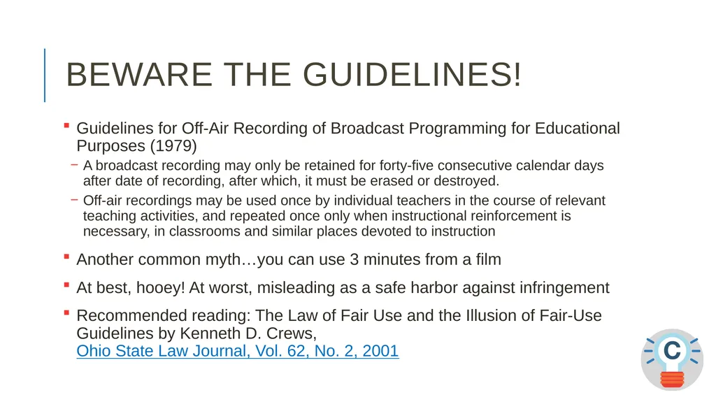 TEACH-ing Video Online? ALA CopyTalk Webinar May - slide 25 of 47