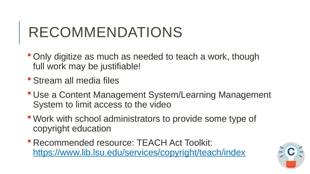 TEACH-ing Video Online? ALA CopyTalk Webinar May - slide 18 of 47