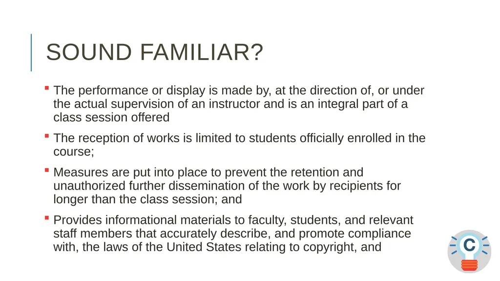 TEACH-ing Video Online? ALA CopyTalk Webinar May - slide 29 of 47