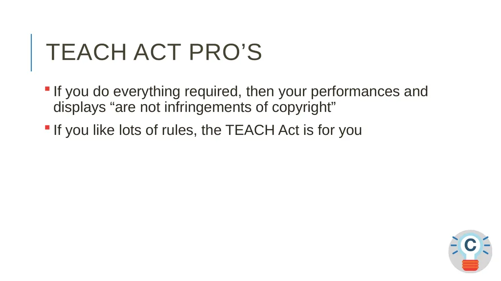 TEACH-ing Video Online? ALA CopyTalk Webinar May - slide 17 of 47