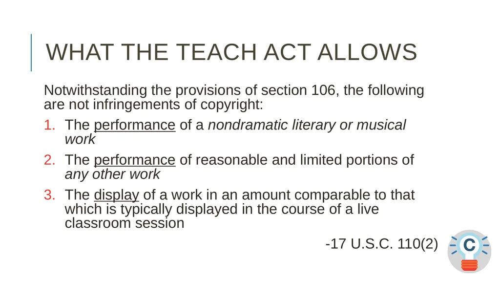 TEACH-ing Video Online? ALA CopyTalk Webinar May - slide 7 of 47