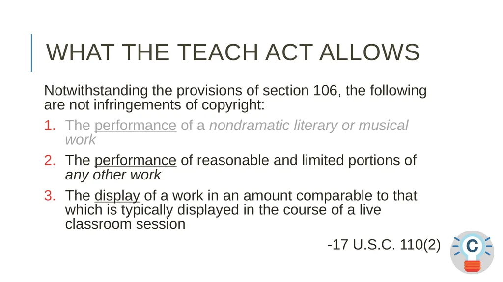 TEACH-ing Video Online? ALA CopyTalk Webinar May - slide 8 of 47