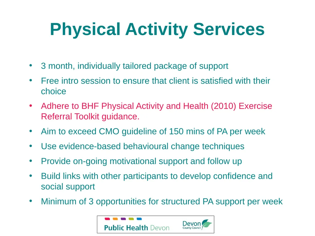 Service Description Devon Tier 2 Weight Management - slide 13 of 18