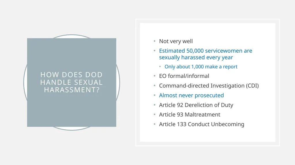 Representing Military Survivors of Sex Harassment - slide 5 of 31