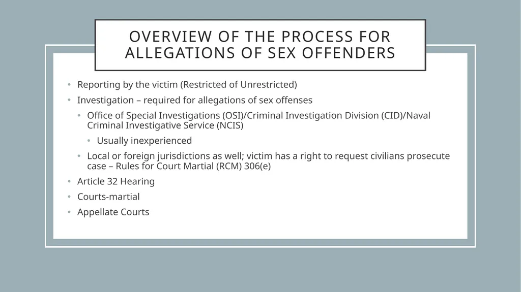 Representing Military Survivors of Sex Harassment - slide 15 of 31