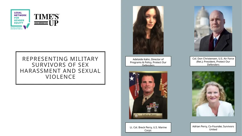Representing Military Survivors of Sex Harassment - slide 1 of 31