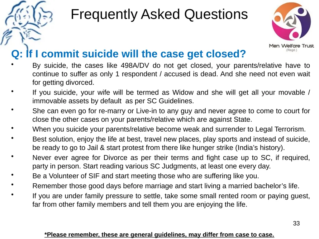 Welcome to Save Indian Family Frequently Asked - slide 33 of 53