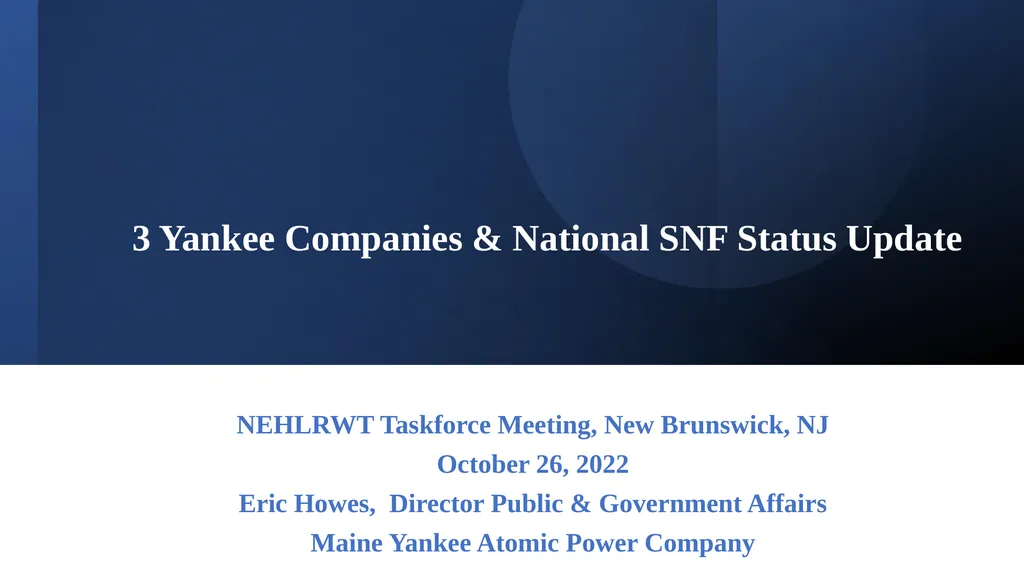 3 Yankee Companies & National SNF Status Update