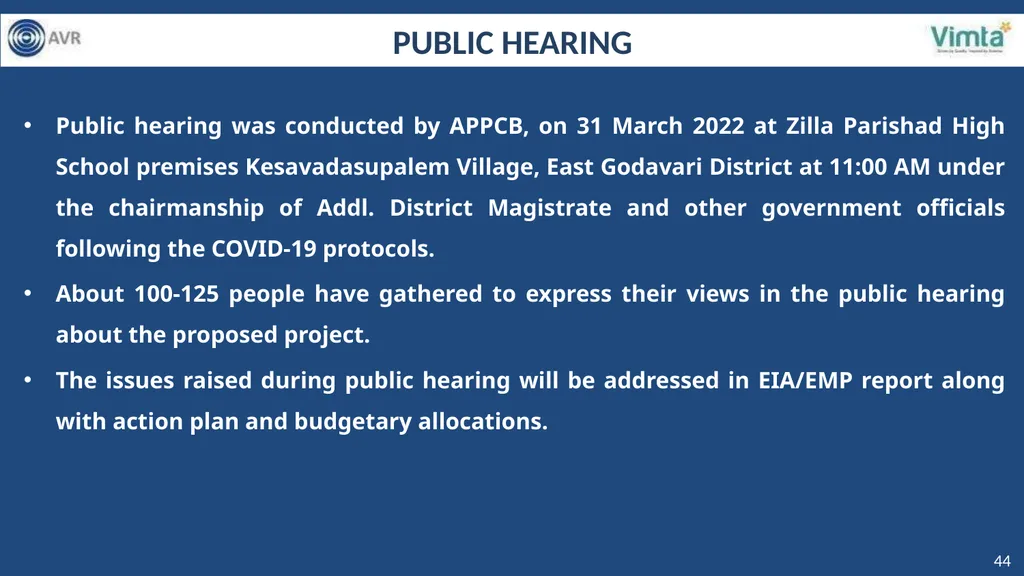 PRESENTATION FOR GRANT OF ENVIROMENTAL CLEARANCE - slide 44 of 48