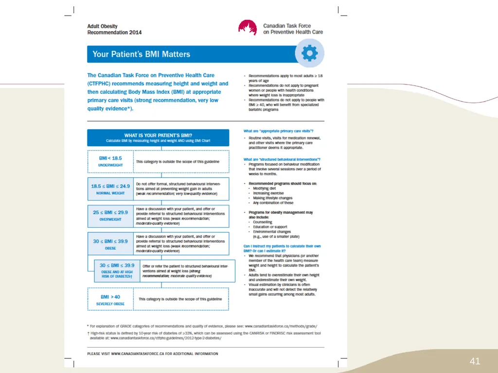 Putting Prevention into Practice Canadian Task - slide 41 of 46