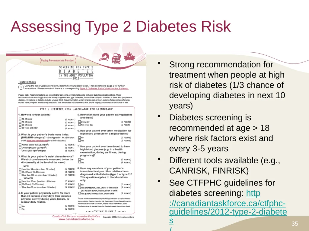 Putting Prevention into Practice Canadian Task - slide 35 of 46