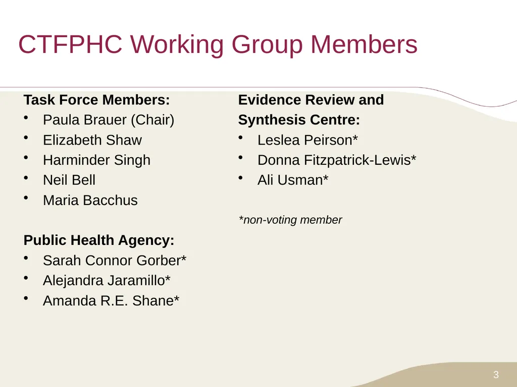 Putting Prevention into Practice Canadian Task - slide 3 of 46