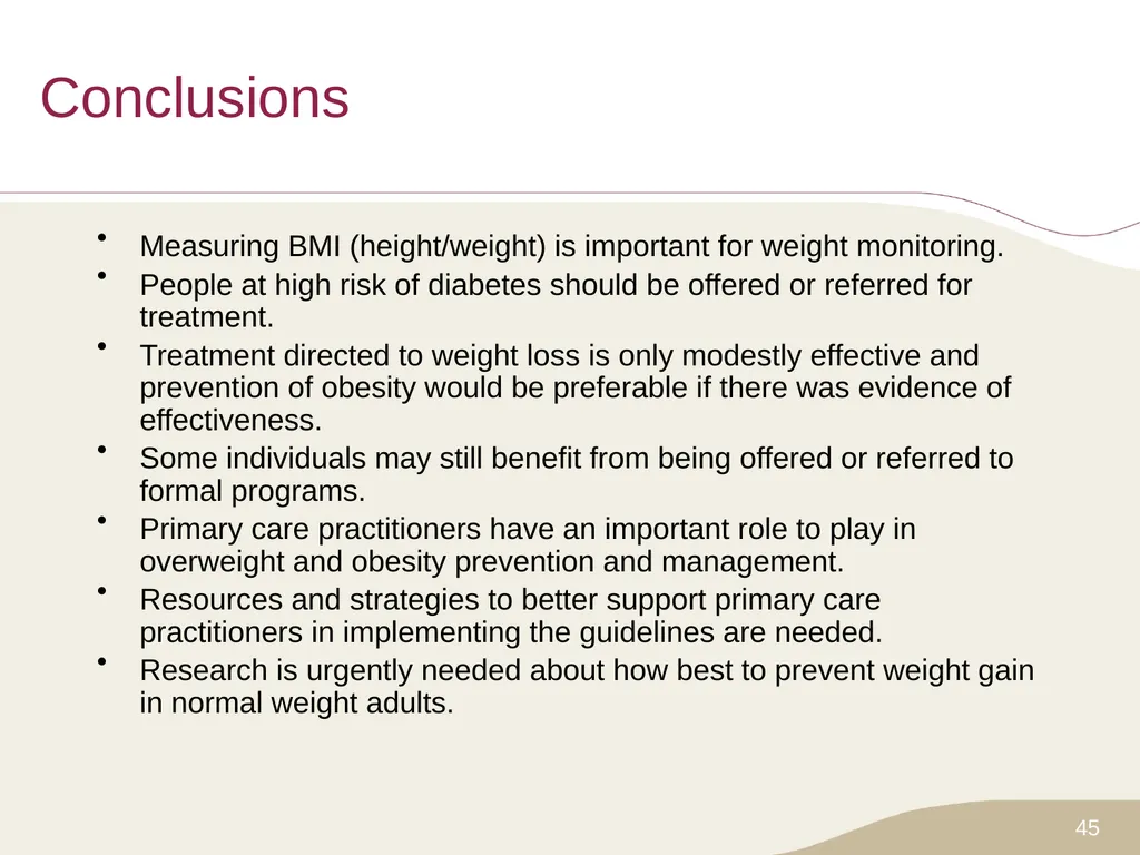 Putting Prevention into Practice Canadian Task - slide 45 of 46