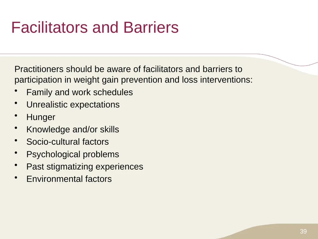 Putting Prevention into Practice Canadian Task - slide 39 of 46