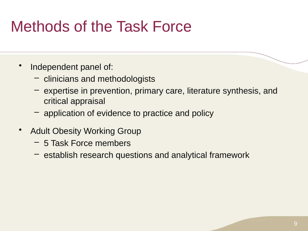 Putting Prevention into Practice Canadian Task - slide 9 of 46