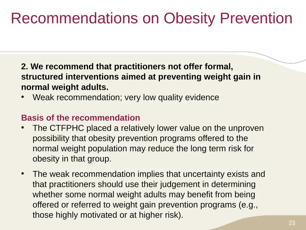 Putting Prevention into Practice Canadian Task - slide 23 of 46