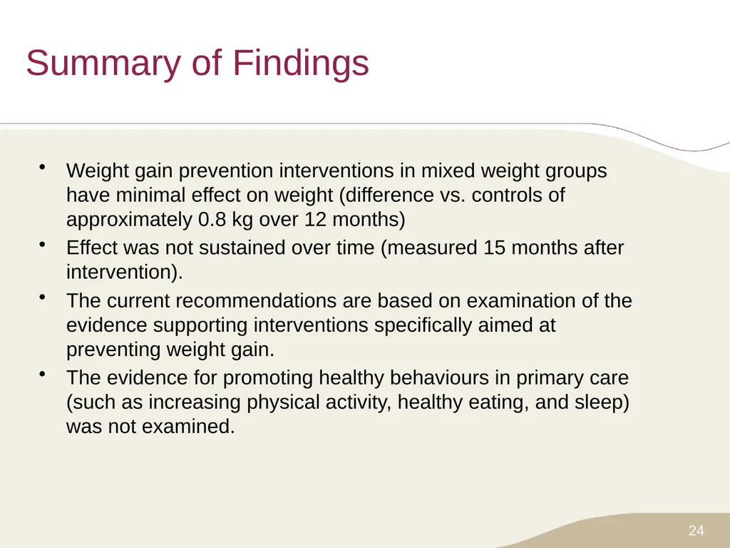 Putting Prevention into Practice Canadian Task - slide 24 of 46