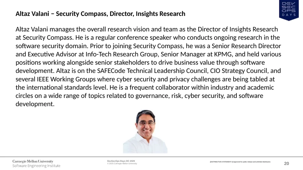 WELCOME DevSecOps Days DC October 1, 2020 - slide 20 of 25