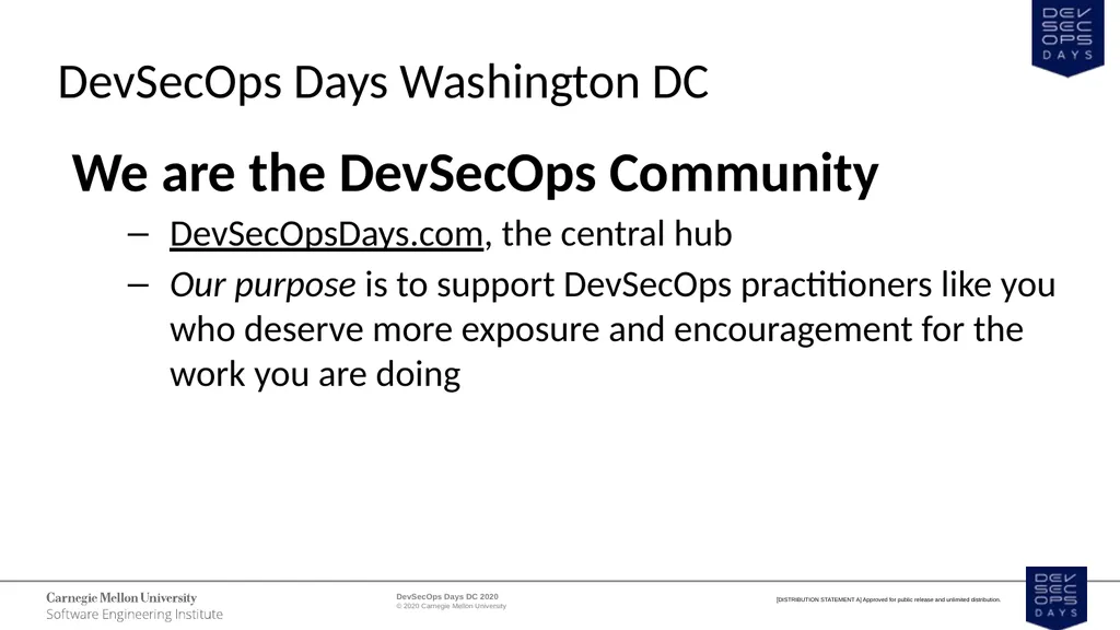 WELCOME DevSecOps Days DC October 1, 2020 - slide 3 of 25