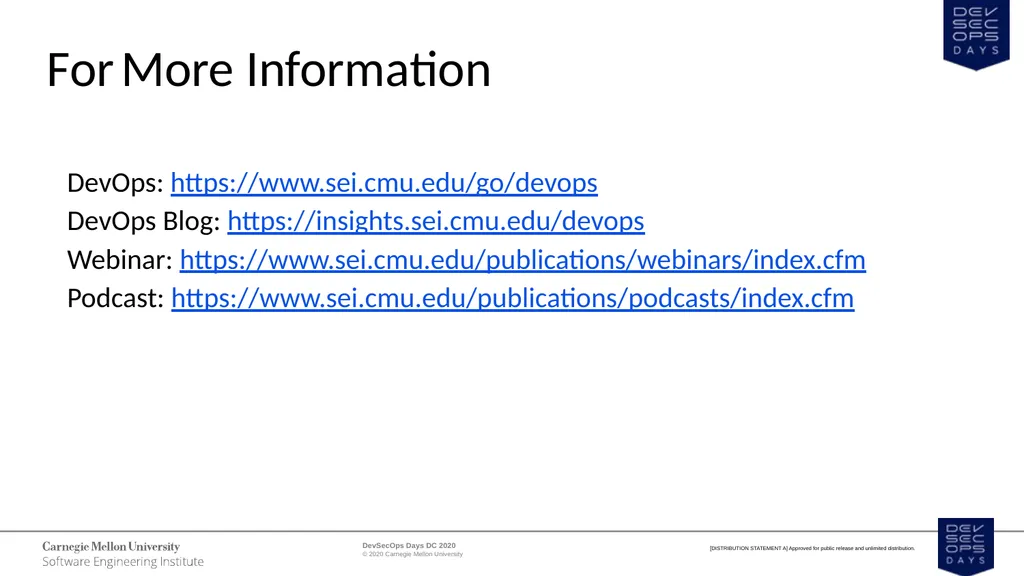 WELCOME DevSecOps Days DC October 1, 2020 - slide 24 of 25