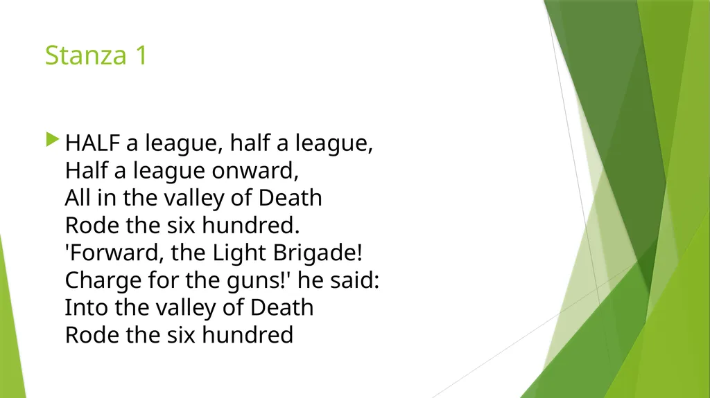 CHARGE OF THE LIGHT BRIGADE ALFRED LORD TENNYSON - slide 14 of 19
