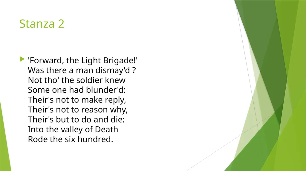 CHARGE OF THE LIGHT BRIGADE ALFRED LORD TENNYSON - slide 15 of 19