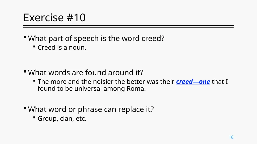 Inferring Meaning From Context ENG. 213 Prof. - slide 18 of 19