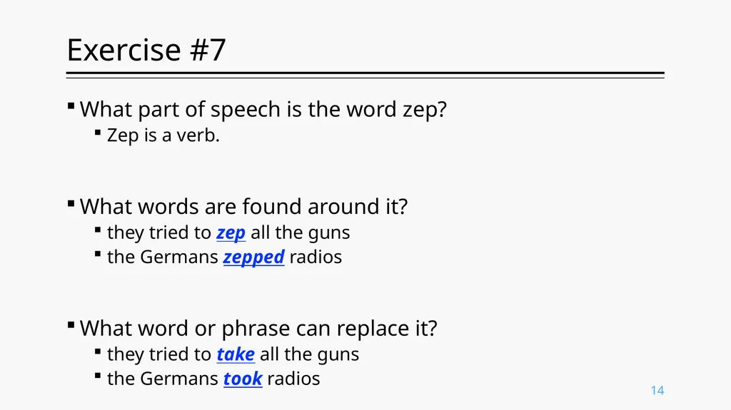 Inferring Meaning From Context ENG. 213 Prof. - slide 14 of 19